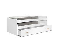 Cama + cajones aglomerado blanco con somieres 105x200cm
