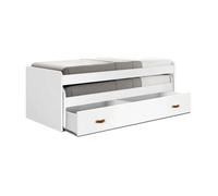 Cama + cajones aglomerado blanco con somieres y colchones 90x200cm