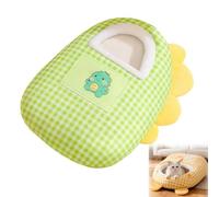 Cama cálida para gatos, cama cubierta para gatos, cueva portátil para mascotas con cojín suave, refugio con diseño lavable, nido de dormir para gatos para sofá, cama, silla, suelo (verde, 55 x 40 cm)