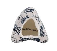 Cama cálida para hámster de invierno, cama pequeña para mascotas para chinchilla, cobaya, hurón, material de felpa de esponja de lino suave con bonitos patrones de cabeza de gato, (cabeza de gato