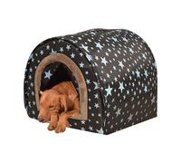 Cama cálida para mascotas, acogedora casa de cama para cachorros, casa de invierno para mascotas para clima frío, lavable, desmontable, puerta de tela flexible para gatos pequeños, cachorros Bero