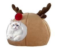 Cama cálida para mascotas, perro que se puede lavar en interiores para gatos, semienclosed Cat House Bed, Cozy Cat Cave, Holiday Pet Bed, Festive Cat Shelter, Christmas Pet House, Plush Cat Cave,