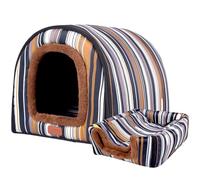 Cama cálida tipo cueva para interiores con patrón de dibujos animados, casa de campaña para cachorros, perros pequeños, casa de interior para perros