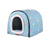 Cama cálida tipo cueva para interiores, con patrón de dibujos animados, para cachorros, perros pequeños, cama de cueva inferior