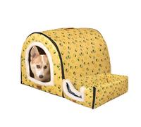 Cama cálida tipo cueva para interiores, con patrón de dibujos animados, para cachorros, perros pequeños, cama de cueva inferior