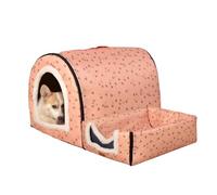 Cama cálida tipo cueva para interiores, con patrón de dibujos animados, para cachorros, perros pequeños, cama de cueva inferior