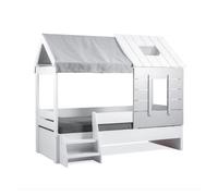 Cama casita blanca 90x200cm