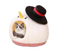 Cama Cerrada para Mascotas con - Cojín Lavable, cómodo Refugio de Estilo cálido y Suave | Casa de Invierno para Perros y Gatos para Viajes, al Aire Libre, Coche, habitación