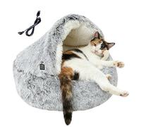 Cama climatizada para mascotas - Cálida y suave cueva para gatitos, cama caliente, para dueños de mascotas, interior, hogar, dormitorio, fase de recuperación, noche, dormir, día, siesta, refugio de