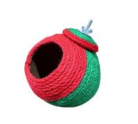 Cama colgante de fibra de coco para pájaros con cuerda resistente a las mordeduras, casa nido para periquitos, cría y refugio