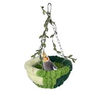 Cama colgante para pájaros, cama de terciopelo coral con gancho y cadena de acero inoxidable disponible en todas las estaciones para conures periquitos, pinzones canarios, periquitos