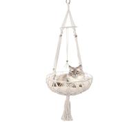 Cama columpio para gatos para dormir, cama columpio para gatos con ventana, hamaca para gatos de macramé - estantes de seguridad para gatos con junta tórica robusta en la parte superior para