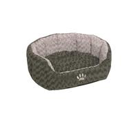 Cama cómoda Nobby oval "SEOLI" L x A x H: 86 x 70 x 24 cm gris oscuro / gris claro