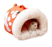 Cama cómoda para gatos, cueva para cama de gato, de gato de peluche con mango en forma de pescado, camas de invierno gruesas y autocalentadas para gatitos, muebles para gatos de interior, chi