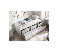 Cama compacta dormitorio LEKA DEKIT blanco/alistonado