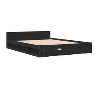 vidaXL Cama con cajones Madera de ingeniería Negro 140x190 cm