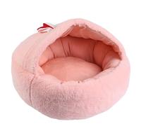 Cama con capucha para perro, cama tipo cueva para gatos, cama pequeña con capucha para perro, cama de felpa de lujo, cálida, acogedora, suave, de piel sintética, suave, calmante y antiansiedad, funda