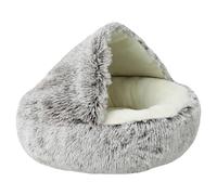 Cama con capucha para perro, cueva de felpa lavable con parte inferior antideslizante para mascotas pequeñas a medianas