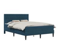 Cama con Colchón Azul 120x190 cm Terciopelo con Cabecero | Base de listones firme, cabecero de contrachapado, patas de plástico duradero, espacio bajo cama para almacenamiento, estilo