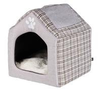 Cama con forma de caseta para mascotas color Gris