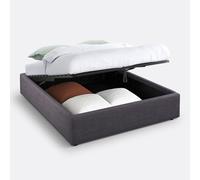 Cama con somier canapé abatible, Papilla. Talla 140 x 190 cm. Color Gris Oscuro