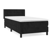 Cama con somier con colchón de 100 x 200 cm - funda de tela de terciopelo, moderno sistema de sueño para un sueño reparador, ideal para dormitorios en habitaciones pequeñas