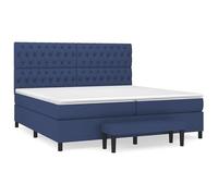 Cama con somier con colchón de 200 x 200 cm de tela azul - Cómoda cama doble para dormitorio, duradera y transpirable - descanso perfecto para parejas