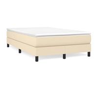 Cama con somier de 120 x 200 cm en color crema, con colchón de muelles ensacados (20 cm), dureza media, para dormir boca arriba y boca abajo, funda de poliéster transpirable, incluye cubrecolchón (5