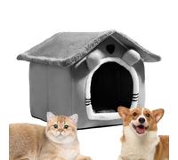 Cama Cueva de Gato | Peluche PP Cotton Warm Enclosed Pet House con almohadilla extraíble | durmiente para gatos cachorros conejos | Cueva de cama de gato para sala de estar Balcony