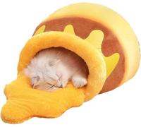 Cama Cueva for Gatos Honey Pot | Nido for Mascotas de Esponja Rebote Suave y Gruesa con cojín Lavable extraíble | Lindo diseño Dibujos Animados for Perros pequeños