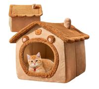 Cama Cueva Gato - Invierno Acolchada Caliente, Casita Refugio Mascota Suave Espacio Encerrado para Mascotas Pequeñas Sala Dormitorio