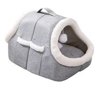 Cama Cueva para Gatos, Cama arqueada semicerrada para Mascotas con Bolsillo Lateral, de Dormir de Felpa para Cachorros, para Dormitorio de Invierno, balcón, Sala de Estar, Patio, mesita de Noche