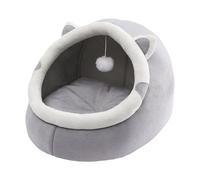 Cama cueva para gatos, casa para gatos con amplio espacio interior, cama para gatitos cubierta por una bonita casa de gatitos, casa de cojín esponjosa para gatitos, casa de roca de temperatura para