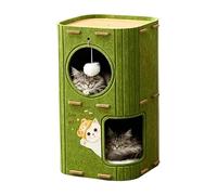 Cama cueva para gatos - Escondite plegable y resistente a los arañazos con dos capas - con una pelota de peluche para esconder gatos | Adecuado para dormir, descansar y jugar, para el interior, el