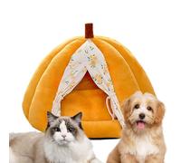 Cama Cueva Para Gatos - Peluche Lavable Con Almohadilla Extraíble,Cama De Gato Calabaza Cerrada Con Cortina De Puerta | Para Gatitos Cachorros Interior Decoración Hogar Apartamento Sala Balcón Clima F