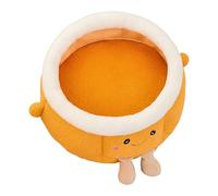 Cama Cueva para Gatos - Suave y Lindo Muebles para Mascotas en Forma Naranja | Cama de Invierno para Interior, Viaje de Invierno Coche Camping Escritorio Mesita de Noche Silla Habitación