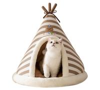 Cama Cueva para Gatos - Super Suave 45 × 45 × 38 Cm Casa para Cha Tipi | Caliente Interior/Exterior para CHT para Dormir en Invierno, Viaje y hogar.