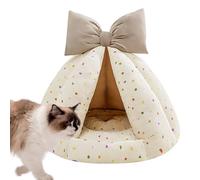Cama cueva para gatos, túnel para gatos, gran calidez de invierno con aislamiento de felpa, detalles para interiores y exteriores para comodidad en todas las estaciones, casa de dormir para gatos
