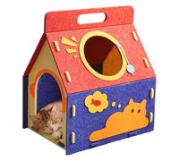 Cama cueva para mascotas: refugio de fieltro para de animales, cúpula escondite para gatos, refugio transpirable con múltiples orificios, cúpula escondida suave, cueva suave y cálida | para gatos
