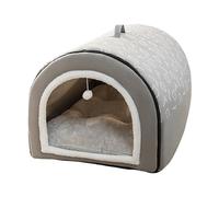 Cama cueva para perro, funda desmontable para mascotas, casa para mascotas con cama, juguete de pelota, casa escondite para gatos 2 en 1, cómoda cama para perro, cama cálida y lavable para perros