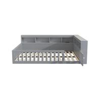 Cama daybett 140x200cm - sofá cama, con compartimiento de almacenamiento, somier, con enchufe y usb - gris