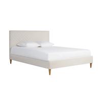 Cama de 2 plazas 160 x 200 cm de tela beige SIDONIE