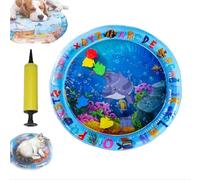 Cama de agua para mascotas, tapete de juego sensorial de agua gruesa para gatos y perros, tapete de agua para gatos con peces, lavable, inflable, material de PVC, a prueba de pinchazos, tapete de