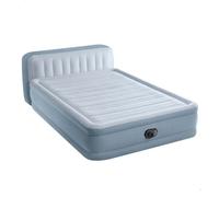 Intex 64450 Colchón Hinchable cabecero, Plush headboard, 152x236x46 cm, Matrimonio, para 2, Cabezal 86 cm Alto, Máx 272 kg, Material Flocado, Colchones hinchables