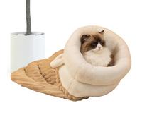 Cama de bolsa para gatos, bolsa de abrazo para gatos, cama de saco de dormir caliente semicerrada para gatos, gran bolsa para gatos de peluche suave y cómoda para gatos y pequeños animales de compañía