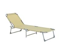 Outsunny Cama Plegable Camping con Respaldo Ajustable en 4 Niveles Carga 120 kg para Playa Jardín Piscina 187x58x28 cm Beige Aosom España