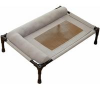 Cama de Camping elevada para Mascotas, Resistente, Transpirable, a Prueba de Humedad, con Estructura metálica, para Perros/Gatos, Verano, Verde, L (M)