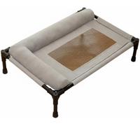 Cama de Camping elevada para Mascotas, Resistente, Transpirable, a Prueba de Humedad, con Estructura metálica, para Perros/Gatos, Verano, Verde, L