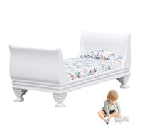 Cama de casa de muñecas, Muebles de casa de muñecas de Madera 1/12 Cama de de una Sola muñeca 6x3x2.8 Escena de miniaturas de Bricolaje para Accesorios de Habitaciones Doll