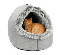 Cama de casa para Gatos - Cerrado para Mascotas, escondite Calefactor para Invierno, relajación de Felpa, función de cojín Acolchado, Accesorio de sueño de Alta Gama, Muebles para